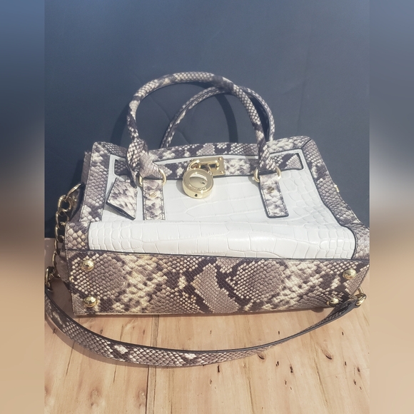 Michael Kors Hamilton Crocco Embossed Python Leather Bag - Picture 15 of 15